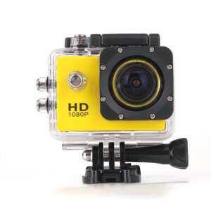 Екшн камера SJ4000 жовтий якість зйомки за технологією HD - 1080P + екстрим бокс і повна комплектація кріплень