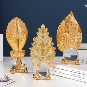 Декоративний настільний металевий золотий лист прикраси для дому