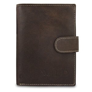Шкіряний чоловічий гаманець від Always Wild (коричневий) якість код 54