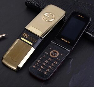 Мобільний телефон розкладачка кнопочний Tkexun G3 2.6" 2500mAh золото (G9000)