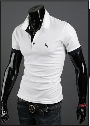 Літня чоловіча футболка з коміром  XL (білий) код 56 - переваги