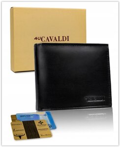 Чоловічий гаманець натуральна шкіра CAVALDI Польща RFID захист N992-SCR