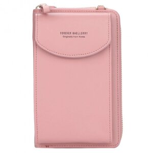 Жіноча сумка - гаманець клатч FOREVER Baellerry рожева пудра з відділенням для телефону