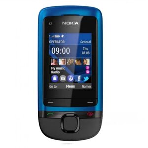 Телефон- слайдер Nokia C2-05 синий на английском