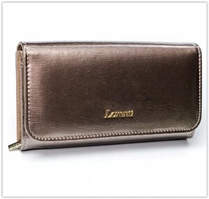 Шкіряний жіночий гаманець сірий Польща бренд Lorenti із захистом RFID