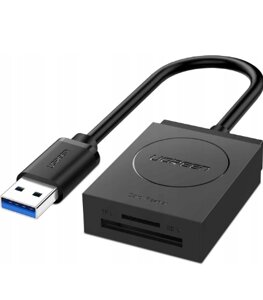 Пристрій читання карт MicroSD SD USB-адаптер UGREEN кардридер чорний