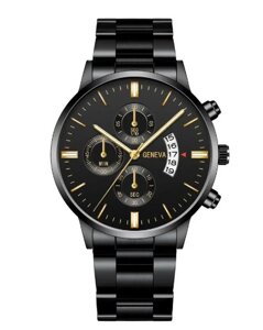 Чоловічий наручний годинник GENEVA Чоловічий кварцовий годинник (чорний)