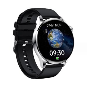 Смарт-годинник чорний Bakeey GT5 1,28'' єкран 200 мА·год Bluetooth 5.0 200 мА·год Android, IOS тонометр, пульсоксиметр