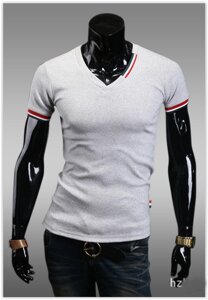 Чоловіча стильна футболка, світло-сіра M-XХXL код 55