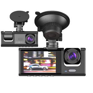 Відеореєстратор автомобільний 1080P на 3 камери із ширококутним FULL HD дисплеєм