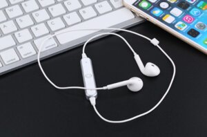Універсальна Стерео S6 Bluetooth-гарнітура біла можливість прослуховувати музику!