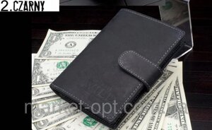 Шкіряний чоловічий гаманець від Always Wild (чорний) якість код 54