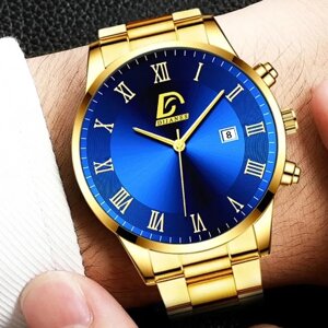 Чоловічий наручний годинник DIJANES Чоловічий кварцовий годинник Синій циферблат