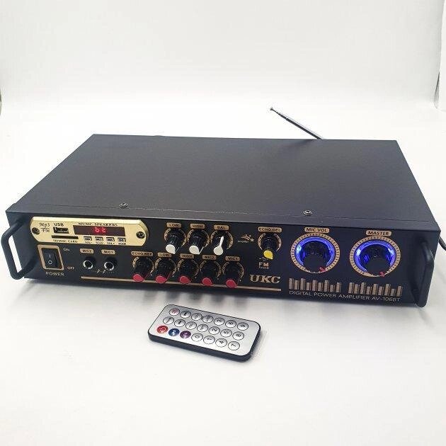 Підсилювач звуку UKC AV-106BT USB стереоусилитель + 2 мікрофона від компанії Магазин "Astoria-gold" - фото 1