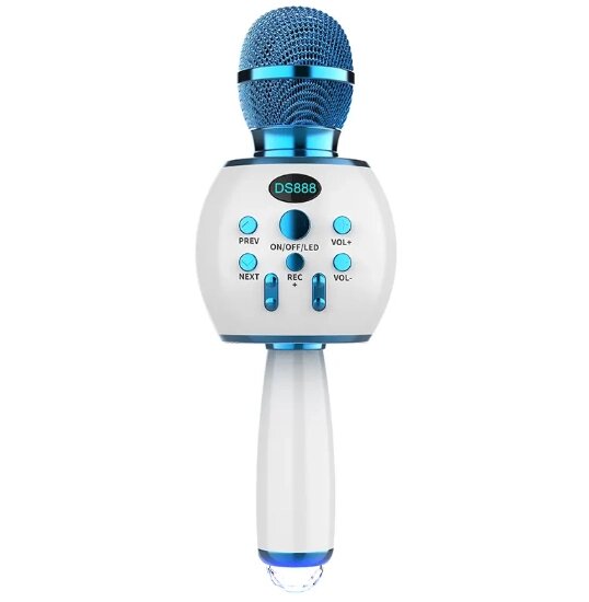 Портативний Bluetooth-мікрофон D888 караоке світлодіодна підсвітка 2000 мА·год MP3 USB від компанії Магазин "Astoria-gold" - фото 1