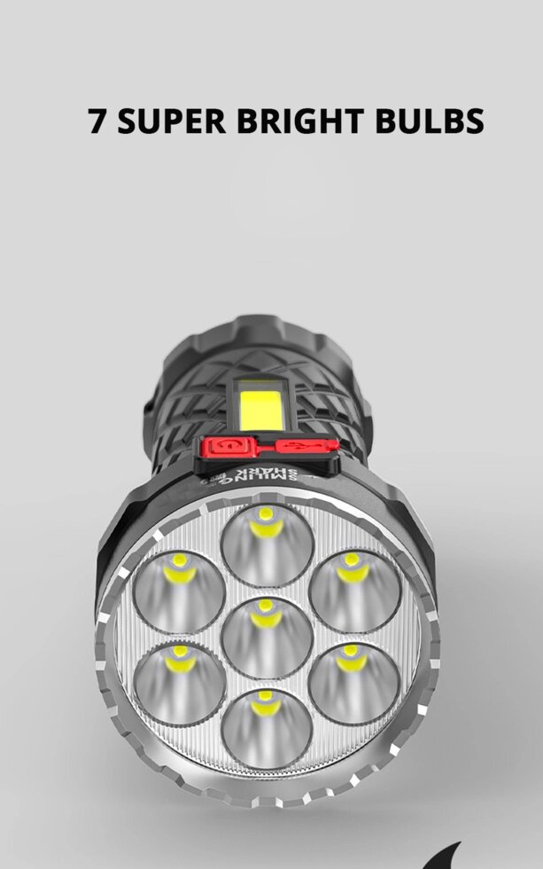 Потужний Ліхтарик з 7 світлодіодами та вбудованим акумулятором Shustar S-140 від компанії Магазин "Astoria-gold" - фото 1