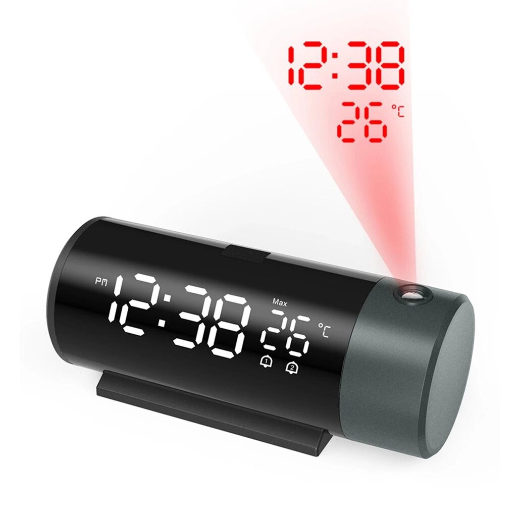 Проєкційний будильник цифровий годинник з обертовим на 180° проєктором від компанії Магазин "Astoria-gold" - фото 1