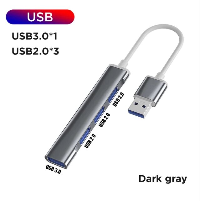 Розгалужувач USB на 4 порти, USB хаб. USB 3.0 2.0 від компанії Магазин "Astoria-gold" - фото 1