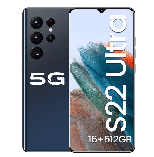 S22 Ultra Smartphone 6,7 дюйма 16 ГБ + 512 ГБ 16 Мп + 32 Мп Android 10.0 5G MTK6889 Золото, синій, чорний від компанії Магазин "Astoria-gold" - фото 1