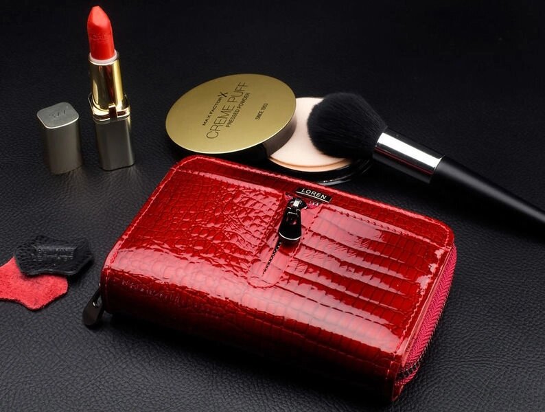 Шикарний жіночий гаманець Loren Польща лак (червоний) від компанії Магазин "Astoria-gold" - фото 1