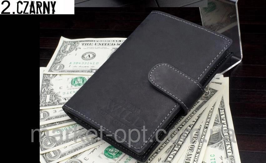Шкіряний чоловічий гаманець від Always Wild (чорний) якість код 54 від компанії Магазин "Astoria-gold" - фото 1