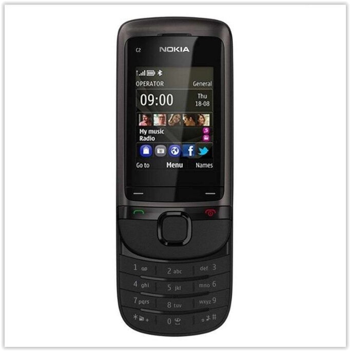Слайдер-телефон Nokia C2-05 чорний код tst701 Англійська мова від компанії Магазин "Astoria-gold" - фото 1