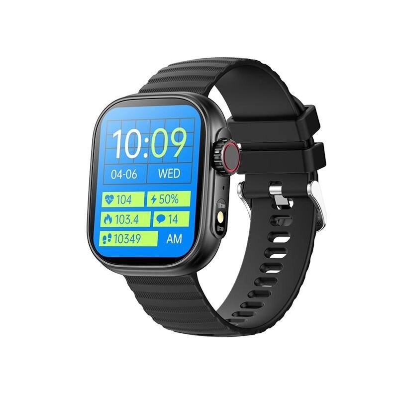 Smart Watch ZW39 чорний Bluetooth-дзвінки моніторинг здоров'я водонепроникні з ліхтариком для Android та IOS від компанії Магазин "Astoria-gold" - фото 1