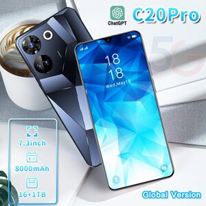 Смартфон C20 Pro чорний 16+1 ТБ, 10 ядер, 7,3 дюйми, 8000 мАг