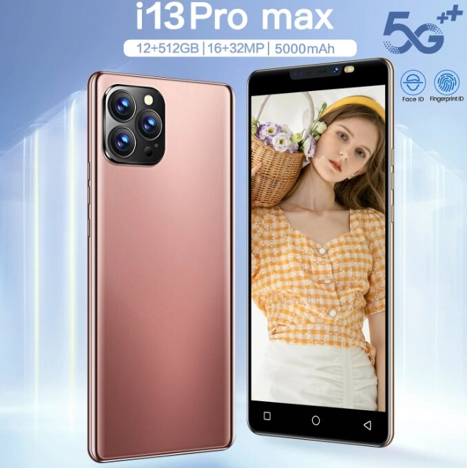Смартфон I13pro max Android 10, 5.5-дюймовий екран 12 Gb / 512Gb 5000mAh золото від компанії Магазин "Astoria-gold" - фото 1