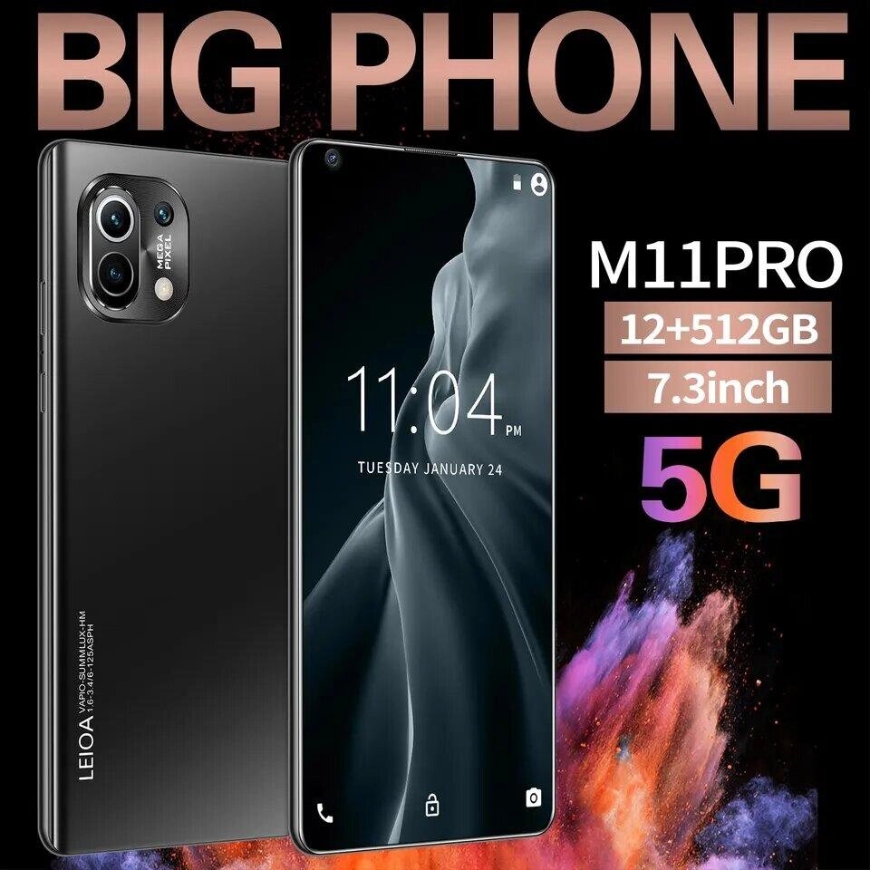 Смартфон M11pro 16+32 Мп 12+512 Гб 6800 Мач 2 сім GPS чорний від компанії Магазин "Astoria-gold" - фото 1