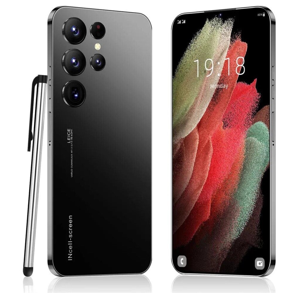 Смартфон S22 Ultra + 6,8-дюймовий великий екран Android 8.1 5g 48-72 Мп 6800Мач чорний від компанії Магазин "Astoria-gold" - фото 1