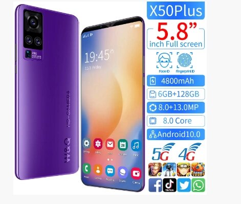 Смартфон X50 plus 6GB+128GB, 5.8 екран 4800 mAh Android 10.0 фіолетовий УЦЕНКА!! від компанії Магазин "Astoria-gold" - фото 1