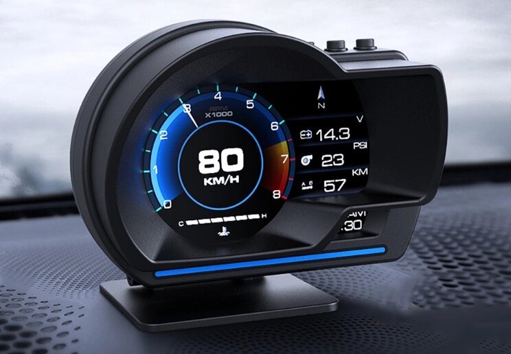 Спідометр MAF Multicolor V60 GPS Turbo Boost Температура води, масла, Повітря, Співвідношення паливо Тахометр від компанії Магазин "Astoria-gold" - фото 1