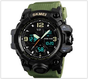 Спортивні годинник SKMEI 1155 (водонепроникні) колір - хакі ремінець