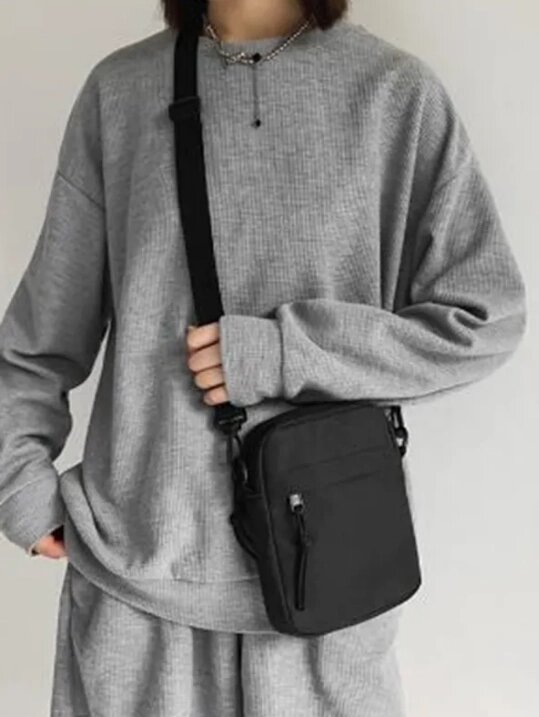 Сумка через плече Жіноча та чоловіча сумочка тканинна Чорна сумка від компанії Магазин "Astoria-gold" - фото 1
