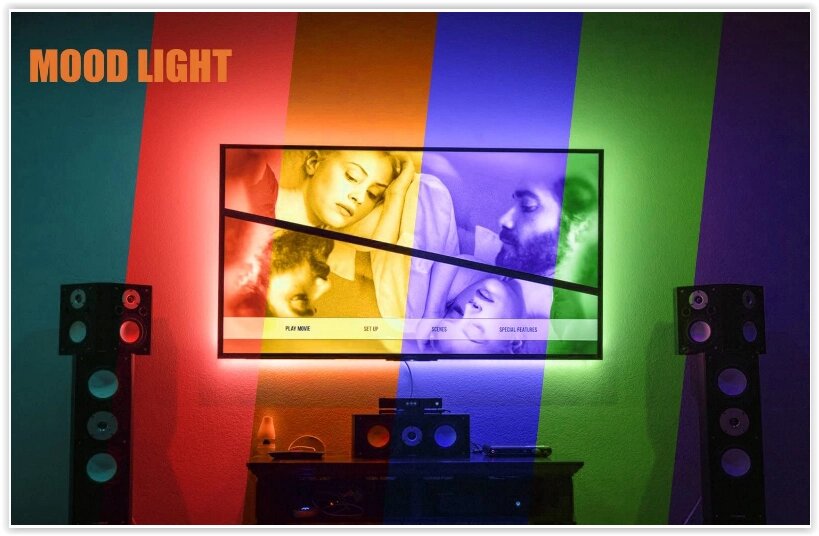 Світлодіодні смуги для телевізорів 40-60in 2 метри TV, PANGTON VILLA USB LED TV Стартовий набір- 16 кольорів від компанії Магазин "Astoria-gold" - фото 1