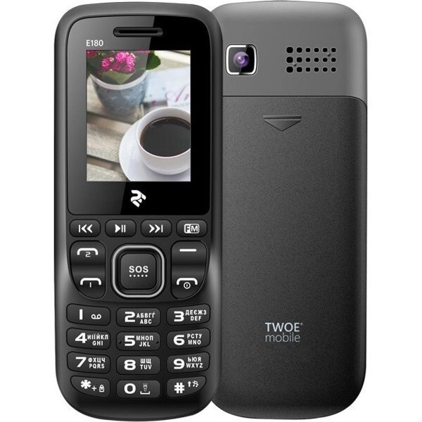 Телефон -моноблок 2E TWOE E180 Dual Sim чорний від компанії Магазин "Astoria-gold" - фото 1