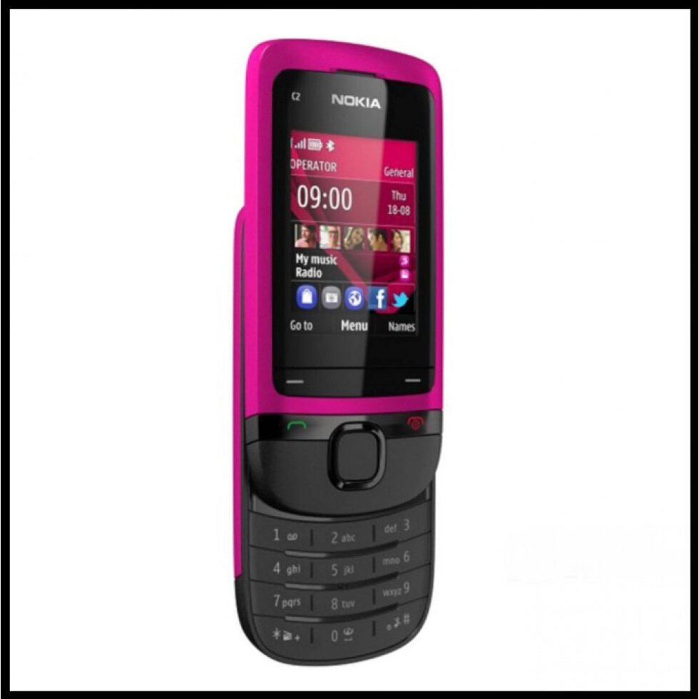 Телефон- слайдер Nokia C2-05 рожевий на англійській мові від компанії Магазин "Astoria-gold" - фото 1