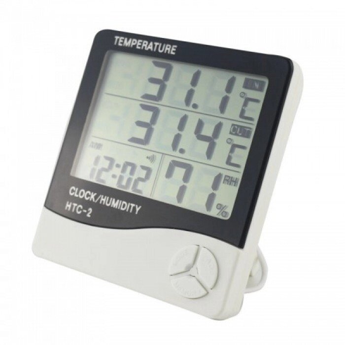 Термометр, гігрометр, метеостанція, годинник HTC-2 + виносний датчик від компанії Магазин "Astoria-gold" - фото 1