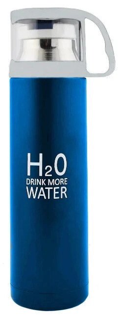 Термос сталевий H2O 500 мл із чашкою, блакитний від компанії Магазин "Astoria-gold" - фото 1