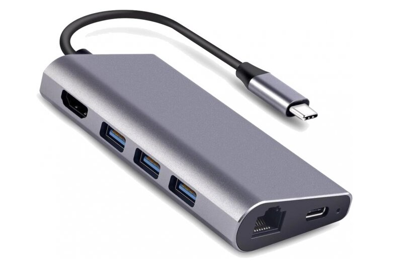 USB-хаб Dynamode USB3.1 TypeC to HDMI + 3хUSB3.0 + Gigabit LAN + USB TypeC Charging + SD / MicroSD до 4K від компанії Магазин "Astoria-gold" - фото 1