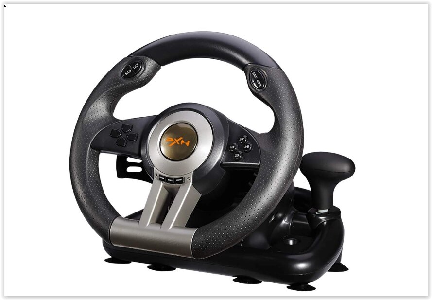 USB-кермо для гоночних ігор з педаллю PXN V3II PC Racing Wheel, 180-градусний універсальний від компанії Магазин "Astoria-gold" - фото 1