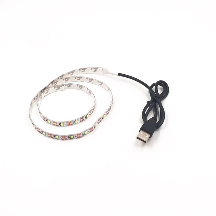 USB LED-стрічка для повербанка Юсб світильник із самоклейною стрічкою 1 м білий від компанії Магазин "Astoria-gold" - фото 1
