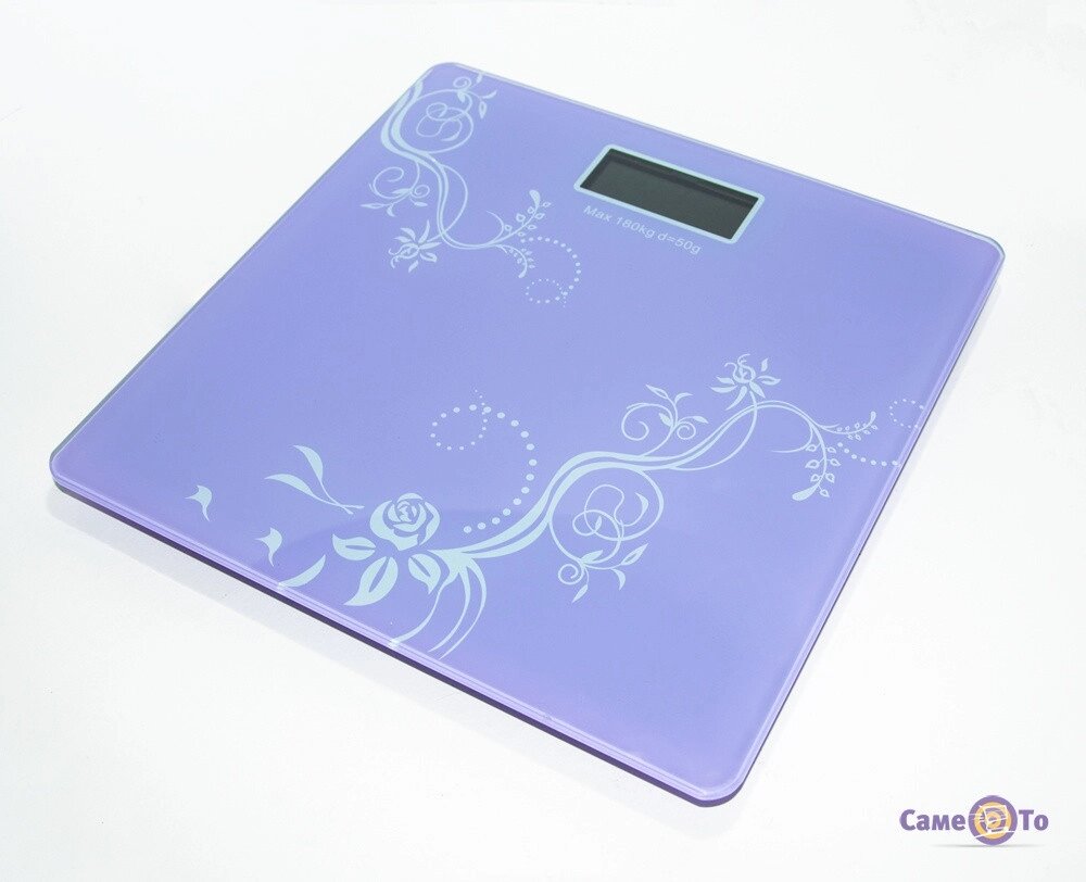 Ваги підлогові електронні MS 1604 180 кг + датчик температури фіолетові від компанії Магазин "Astoria-gold" - фото 1