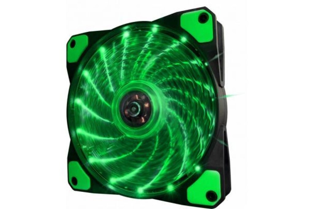 Вентилятор Кулер Frime, LED-підсвітка зелений 120 мм molex+3пін від компанії Магазин "Astoria-gold" - фото 1