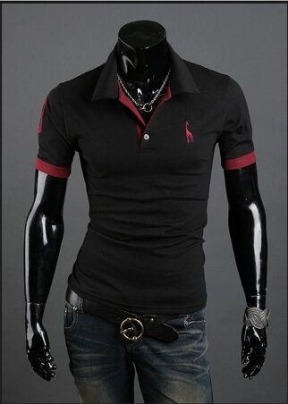 Відмінна чоловіча футболка з коміром M и L (чорний) код 56 від компанії Магазин "Astoria-gold" - фото 1