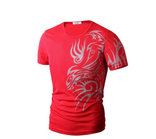 Яскрава чоловіча футболка з абстрактним принтом 3 кольори М и L  (червоний) код 57 від компанії Магазин "Astoria-gold" - фото 1