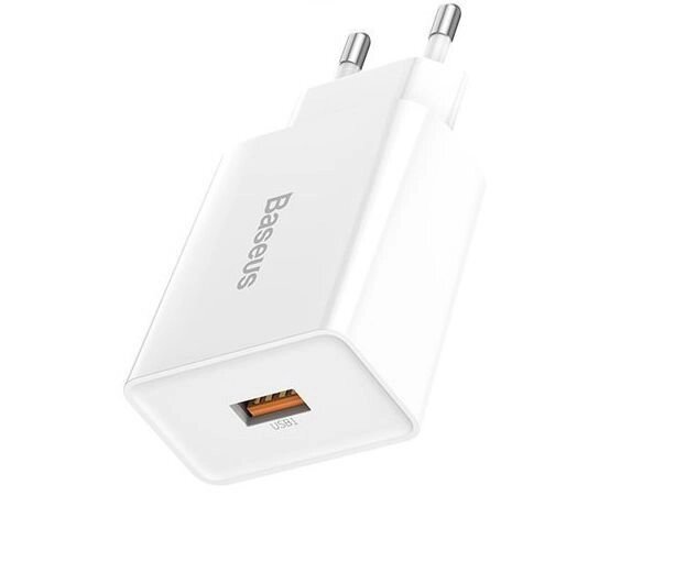 Зарядний Baseus Quick charger USB 18W EU white від компанії Магазин "Astoria-gold" - фото 1