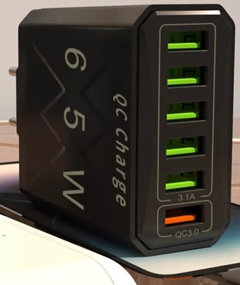 Зарядний пристрій для телефона Fast Charger 6 USB-портів 3,1 A швидке заряджання від компанії Магазин "Astoria-gold" - фото 1