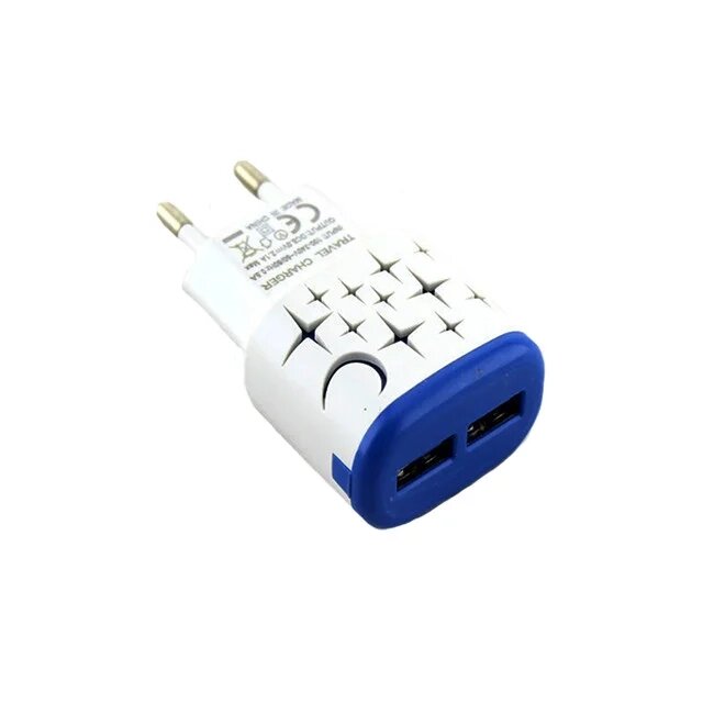 Зарядний пристрій USB адаптер USBx2 синя підсвітка від компанії Магазин "Astoria-gold" - фото 1